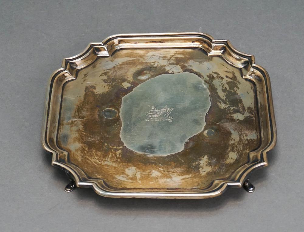 TIFFANY SILVER PLATE FOOTED CARD