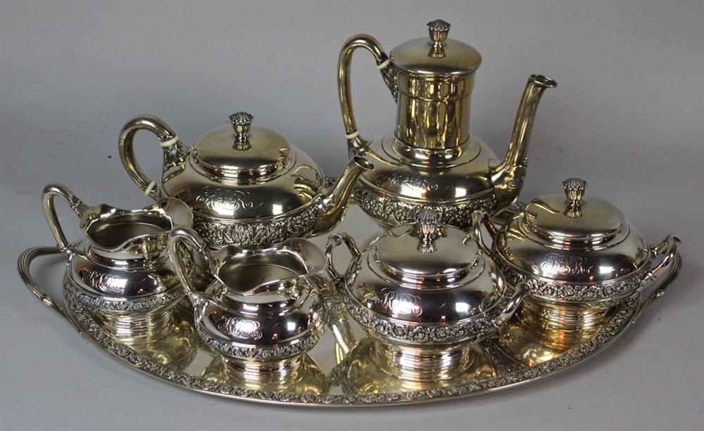 TIFFANY SILVER SIX-PIECE TEA SET