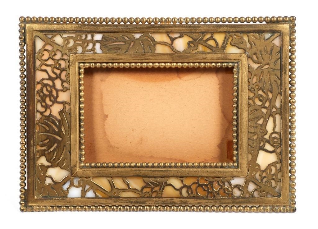 TIFFANY SLAG GLASS & BRONZE DESK