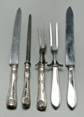 Tiffany sterling carving sets: