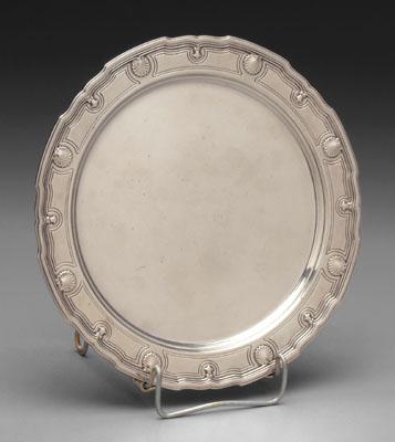 Tiffany sterling plate, shaped
