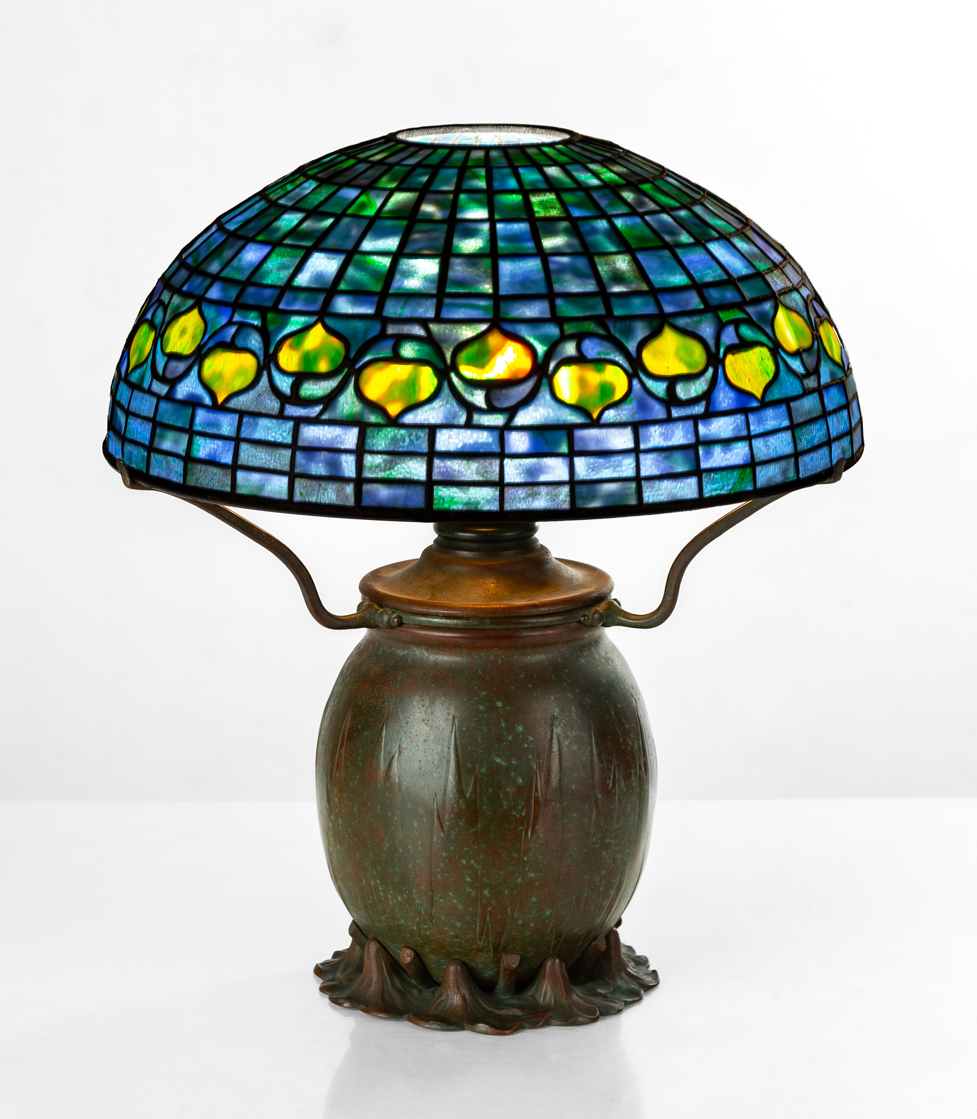 TIFFANY STUDIOS ACORN LAMP Circa