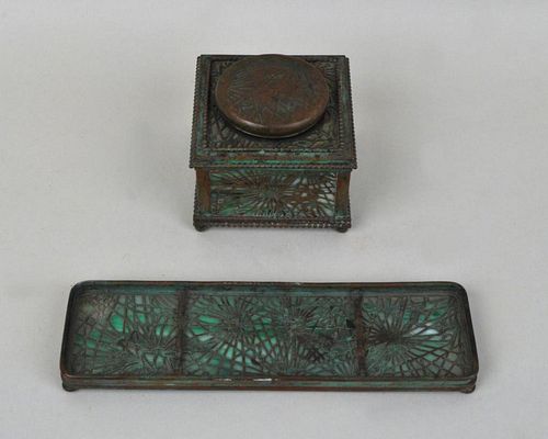 TIFFANY STUDIOS ART DECO INKWELL