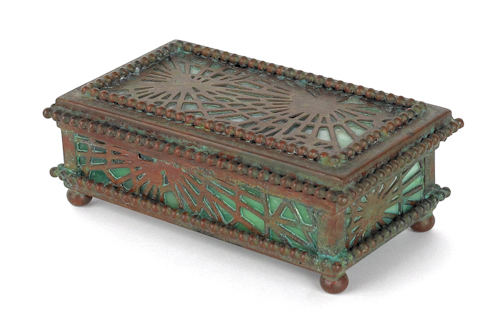 Tiffany Studios bronze and slag