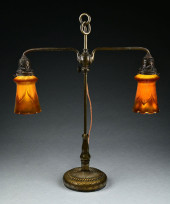 TIFFANY STUDIOS BRONZE DOUBLE
