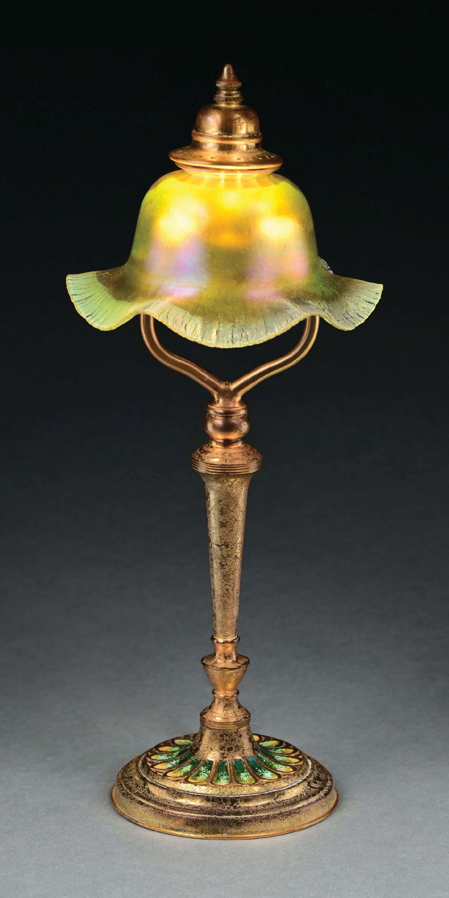 TIFFANY STUDIOS BRONZE & ENAMEL