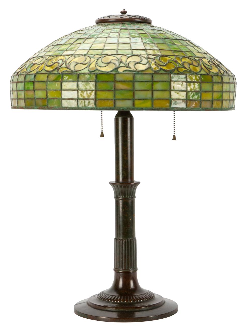 TIFFANY STUDIOS BRONZE & GLASS