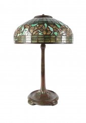 TIFFANY STUDIOS BRONZE LAMP BA
