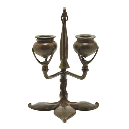 Tiffany Studios Bronze Two-Light