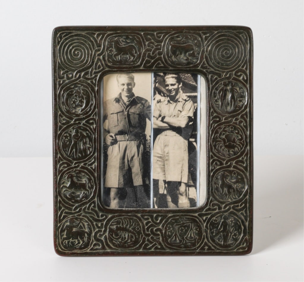 TIFFANY STUDIOS BRONZE ZODIAC FRAME
