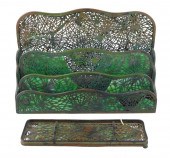 TIFFANY STUDIOS DESK SET, TWO