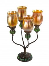 TIFFANY STUDIOS FOUR-POST JEWE