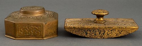 TIFFANY STUDIOS GILT BRONZE DESK