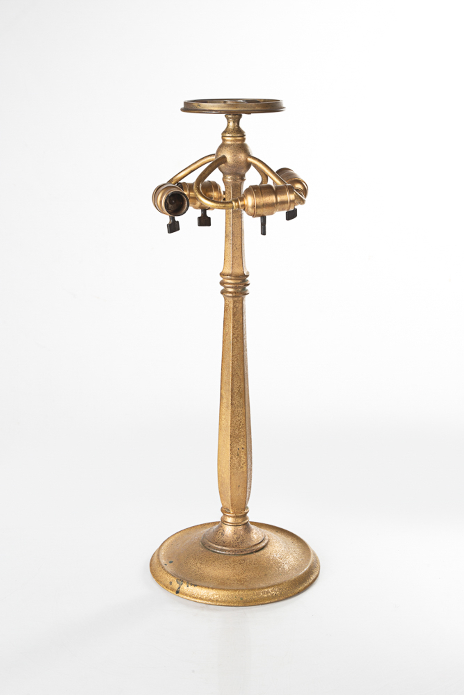 TIFFANY STUDIOS GILT BRONZE LAMP