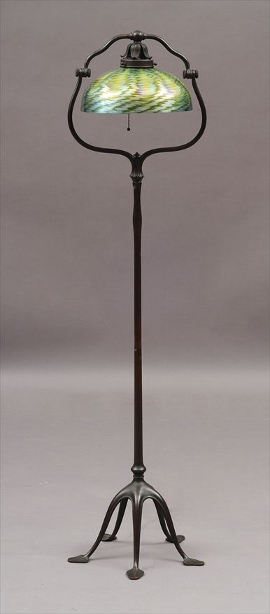 TIFFANY STUDIOS GLASS AND BRONZE