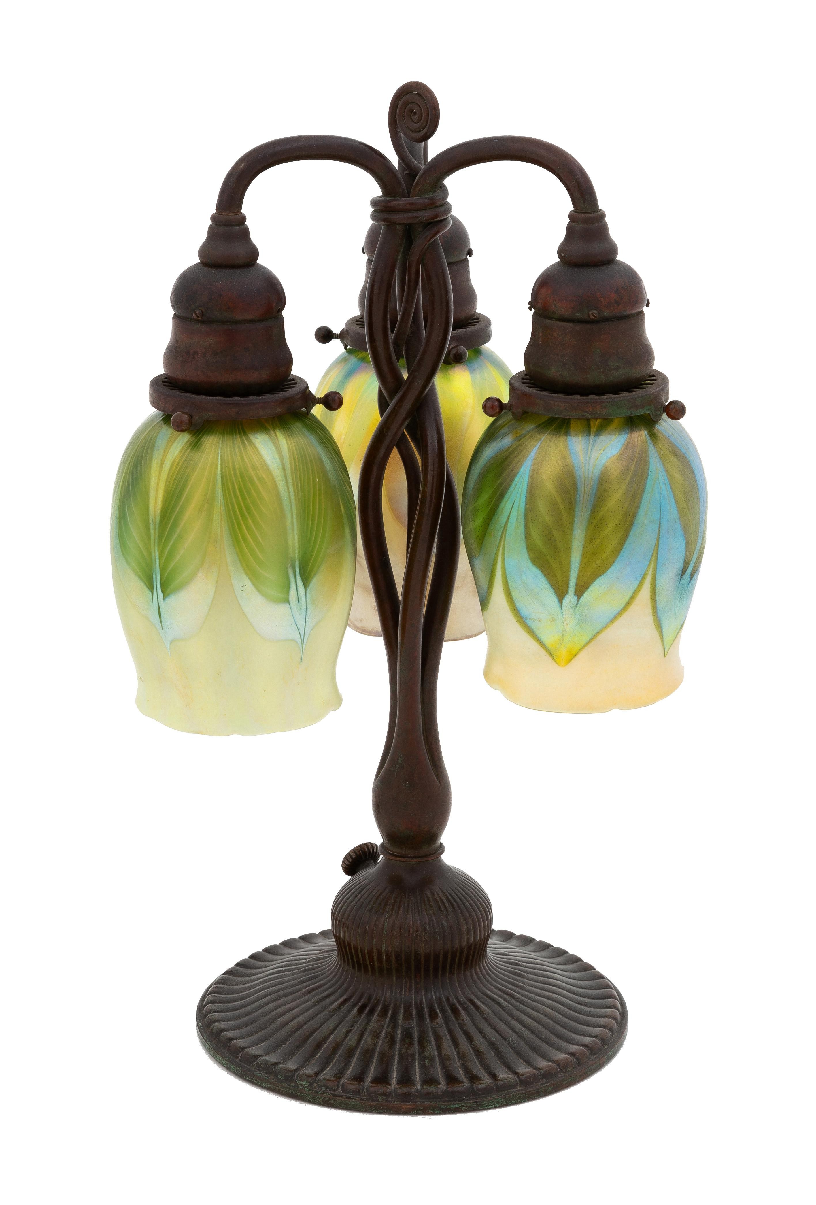 TIFFANY STUDIOS NEWEL POST LAMP