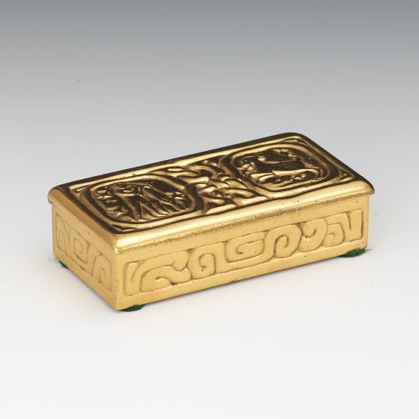 TIFFANY STUDIOS STAMP BOX, "ZODIAC"