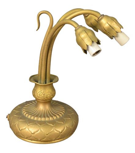 TIFFANY STUDIOS THREE-LIGHT-LILY