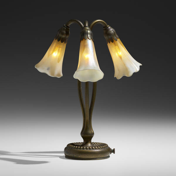Tiffany Studios. Three-light Lily