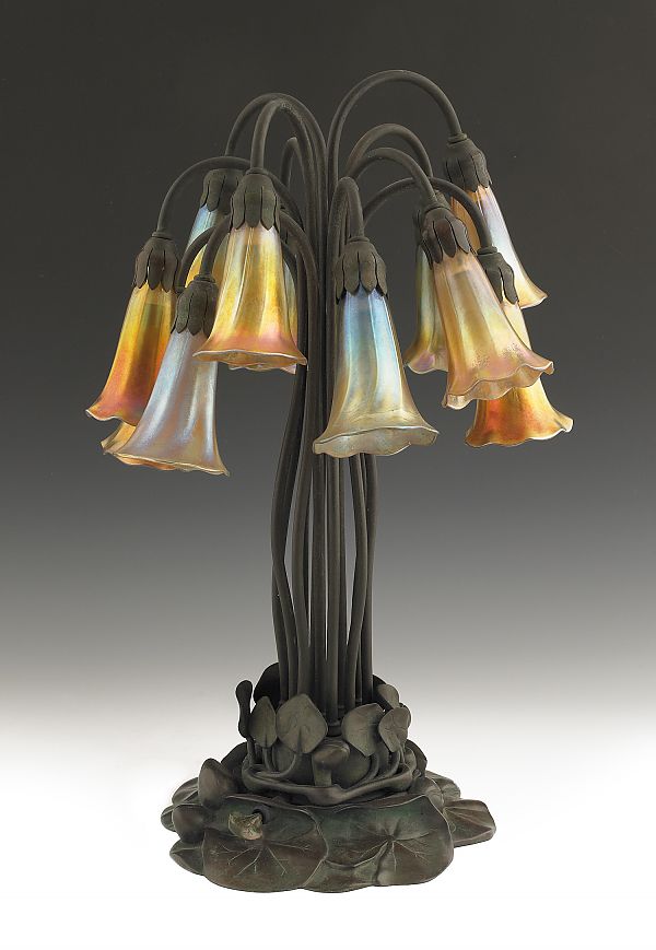 Tiffany Studios twelve-light lily