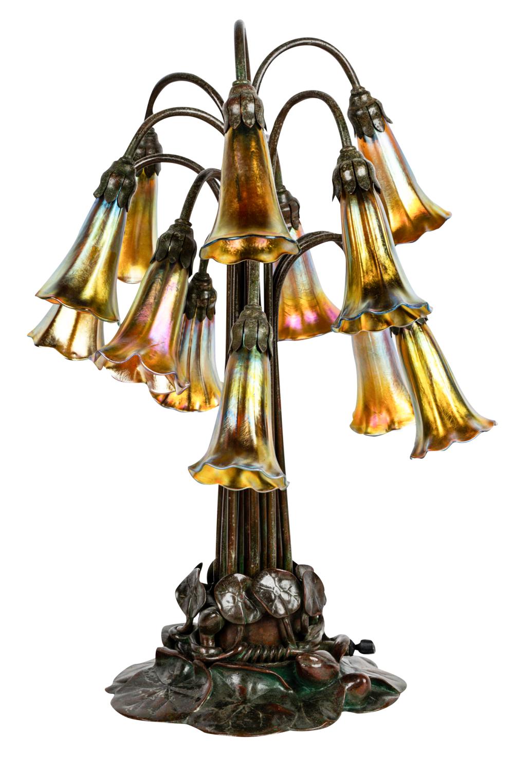 TIFFANY STUDIOS TWELVE-LIGHT 'LILY'