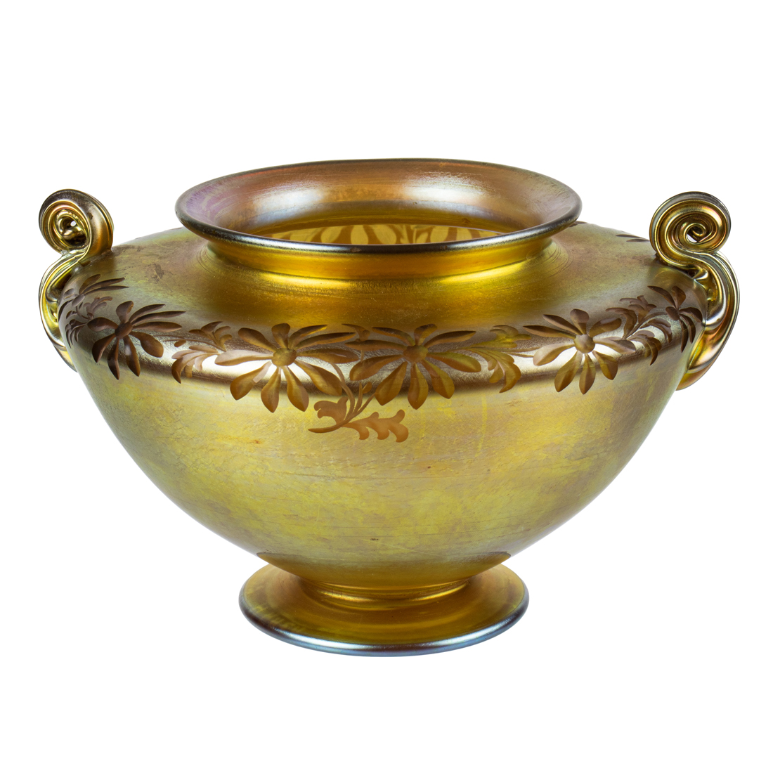 TIFFANY STUDIOS, TWO-HANDLED VASE