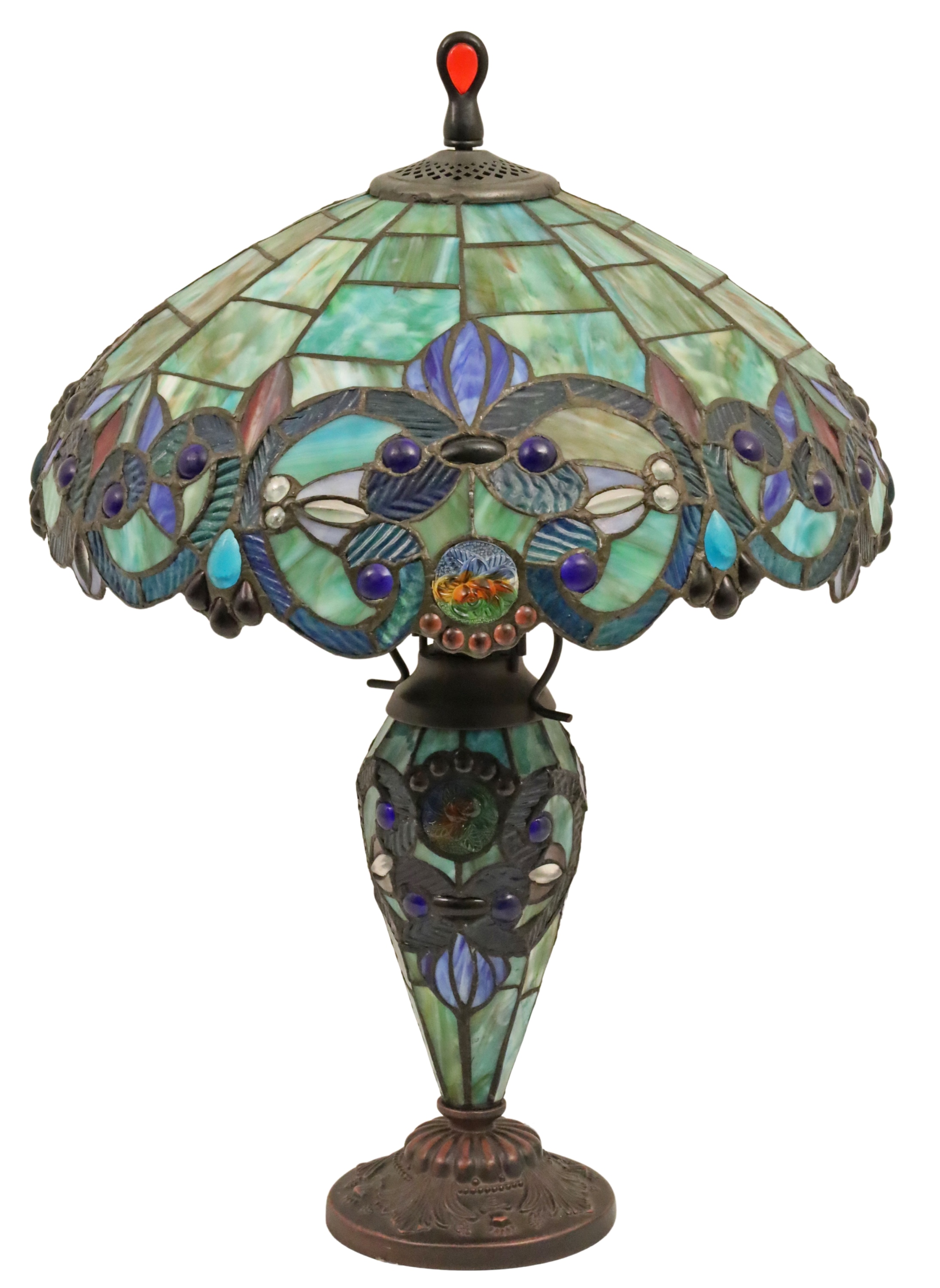 TIFFANY STYLE ART GLASS TABLE