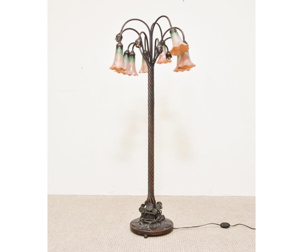 Tiffany style bronze floor lamp,