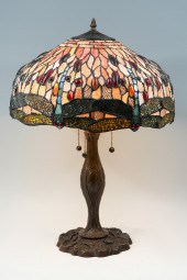 TIFFANY STYLE DRAGONFLY MOTIF