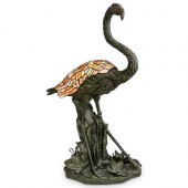 TIFFANY STYLE FLAMINGO STAINED