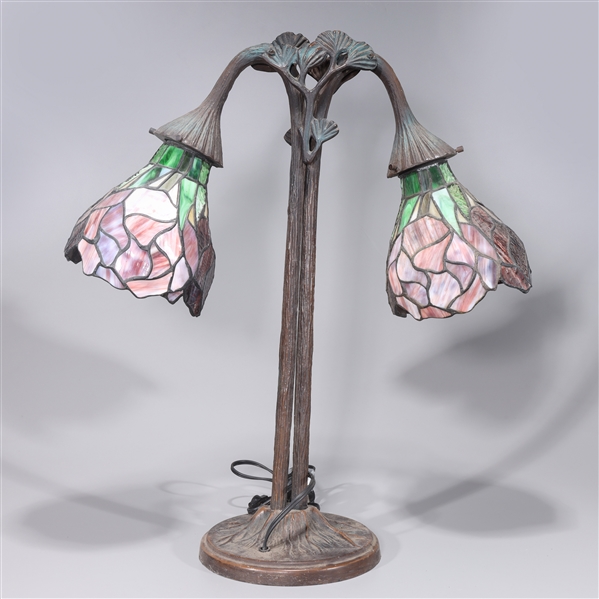 Tiffany style lamp with floral