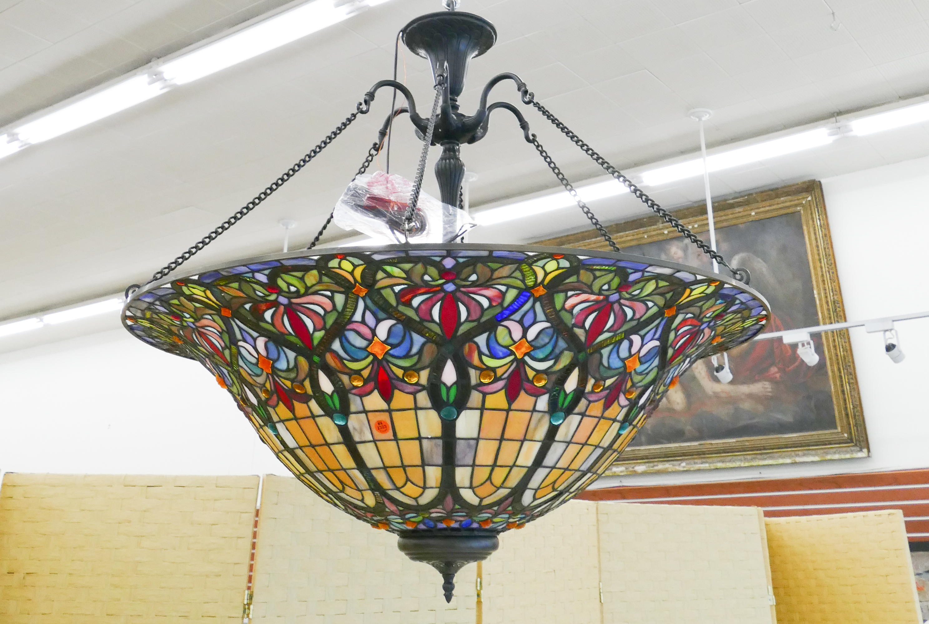 Tiffany Style Large Leaded Glass