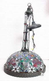 TIFFANY STYLE LEADED GLASS AND