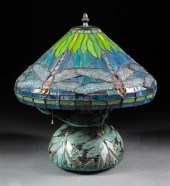 Tiffany style leaded glass dra