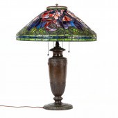 TIFFANY STYLE LEADED GLASS LAM