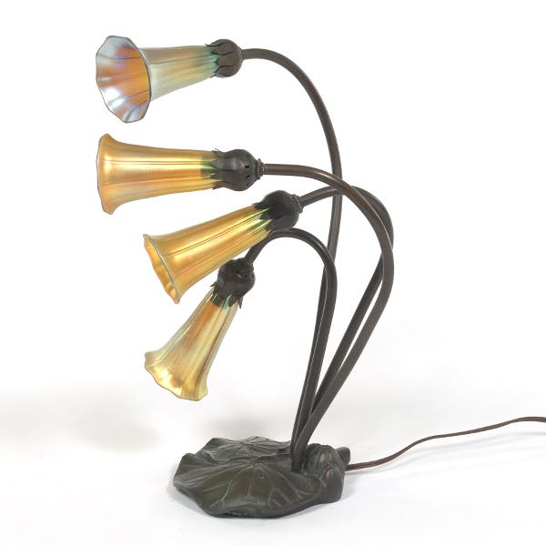 TIFFANY STYLE "LILY" FOUR LIGHT