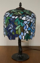 TIFFANY STYLE PATINATED METAL