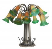 Tiffany style pond lily amber