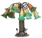 Tiffany style pond lily amber