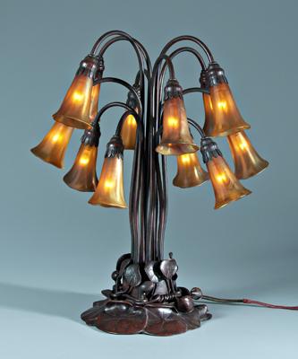 Tiffany style pond lily lamp,