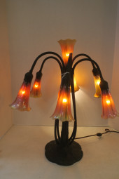 TIFFANY STYLE SEVEN LIGHT LILY