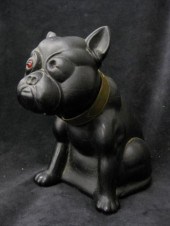 Tiffin Black Glass Bulldog Doo