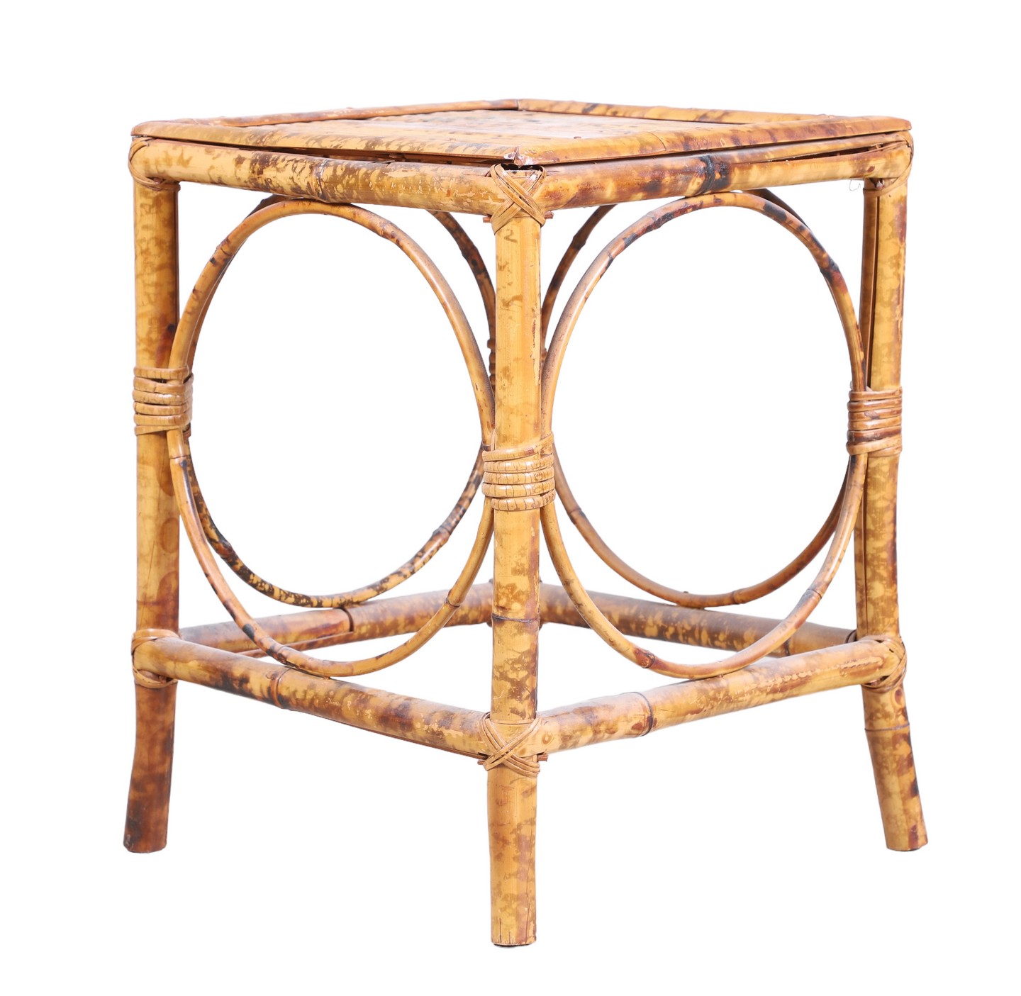 Tiger Bamboo side table, 18"h x
