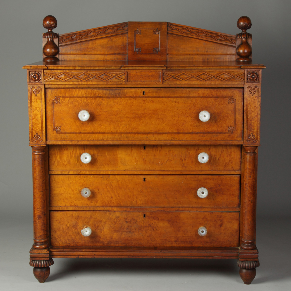 Tiger & Curly Maple 4-Drawer