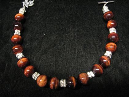 Tiger Eye and crystal necklace   