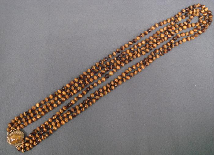 Tiger Eye Beaded necklace. 33"