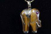 TIGER EYE ELEPHANT PENDANT, WI