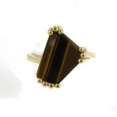 TIGER EYE SOLITAIRE RING TRAPE