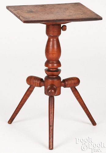 TIGER MAPLE CANDLESTAND, 19TH