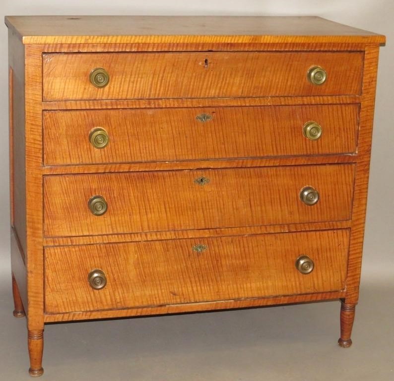TIGER MAPLE CHEST OF DRAWERSca.